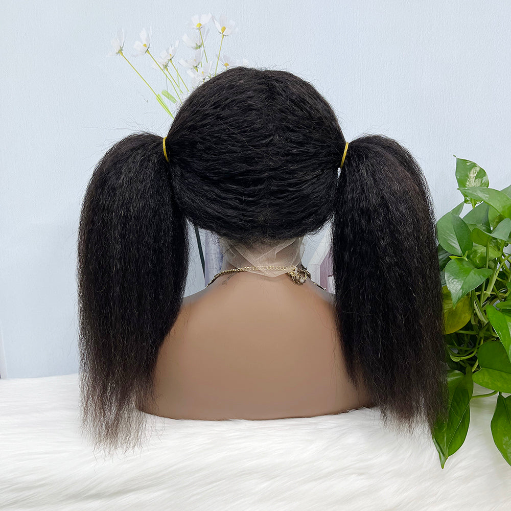 360 Lace Wig Kinky Curl Natural Virgin Human Hair Wigs 16inch- 36inch 350% Density