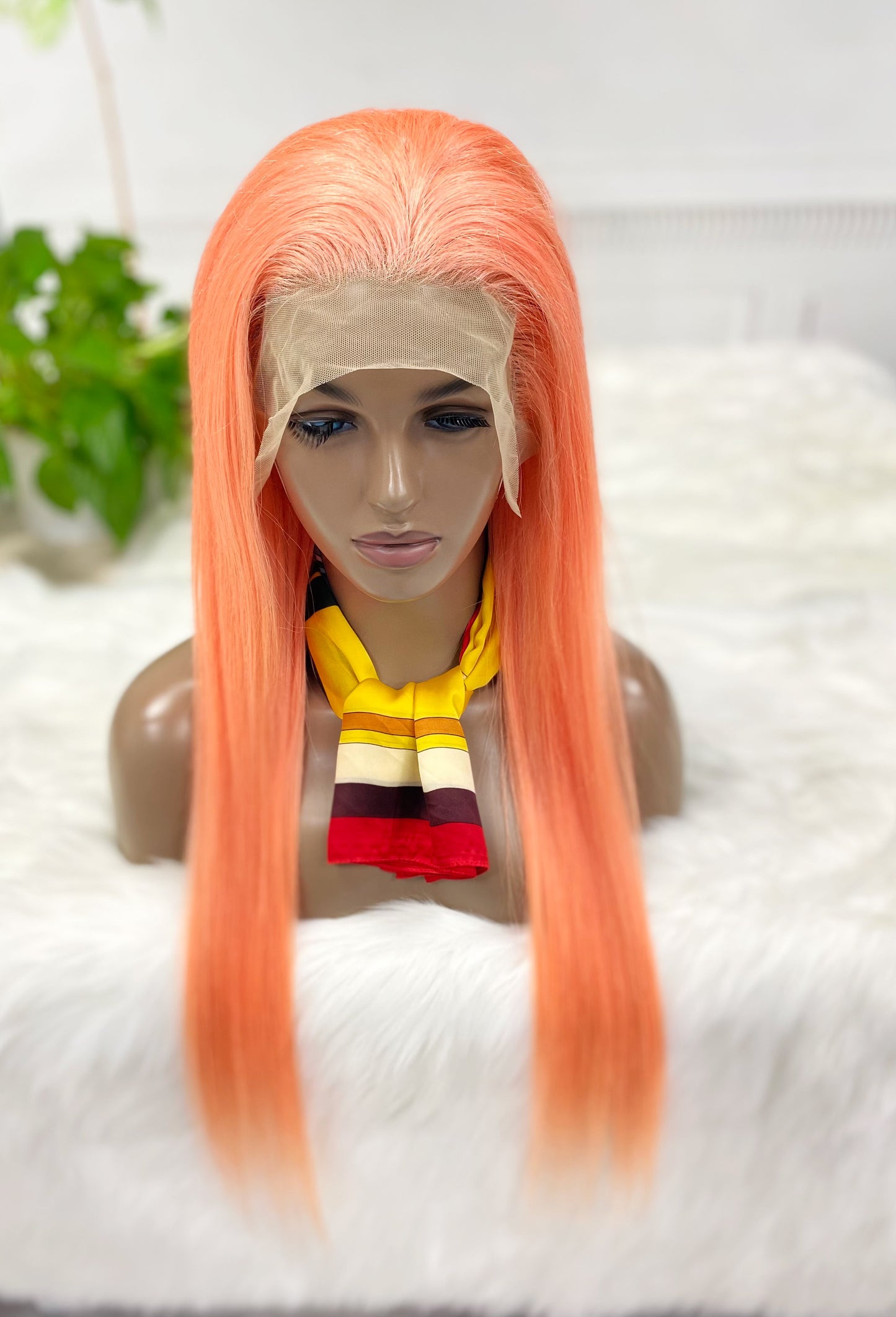 13*4 Lace Wig Straight Natural Human Hair Lace Wigs Color Pink 300% Density