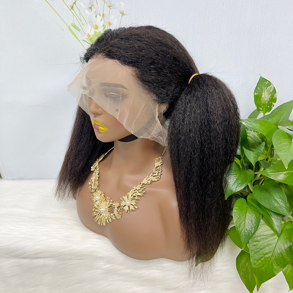 360 Lace Wig Kinky Curl Natural Virgin Human Hair Wigs 16inch- 36inch 350% Density