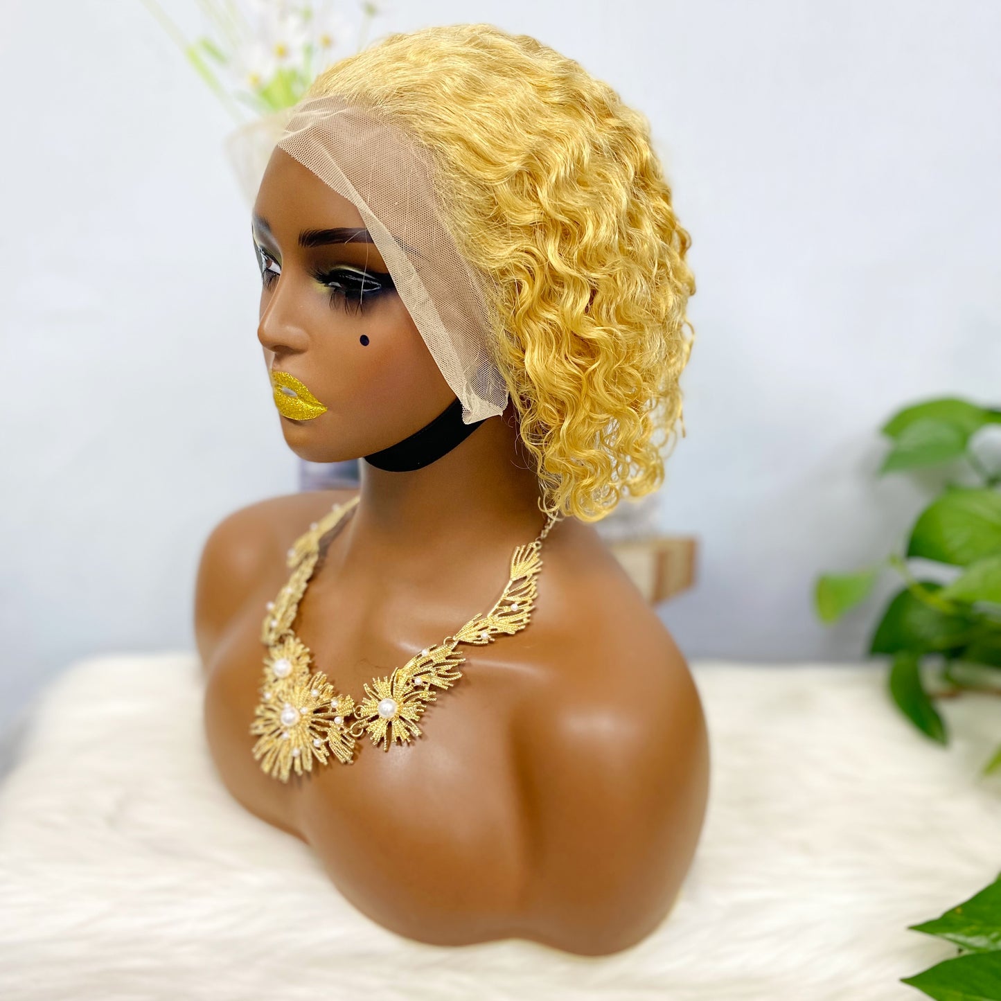 13*4 Lace Wig Curly Human Hair Lace Wigs Color 27#