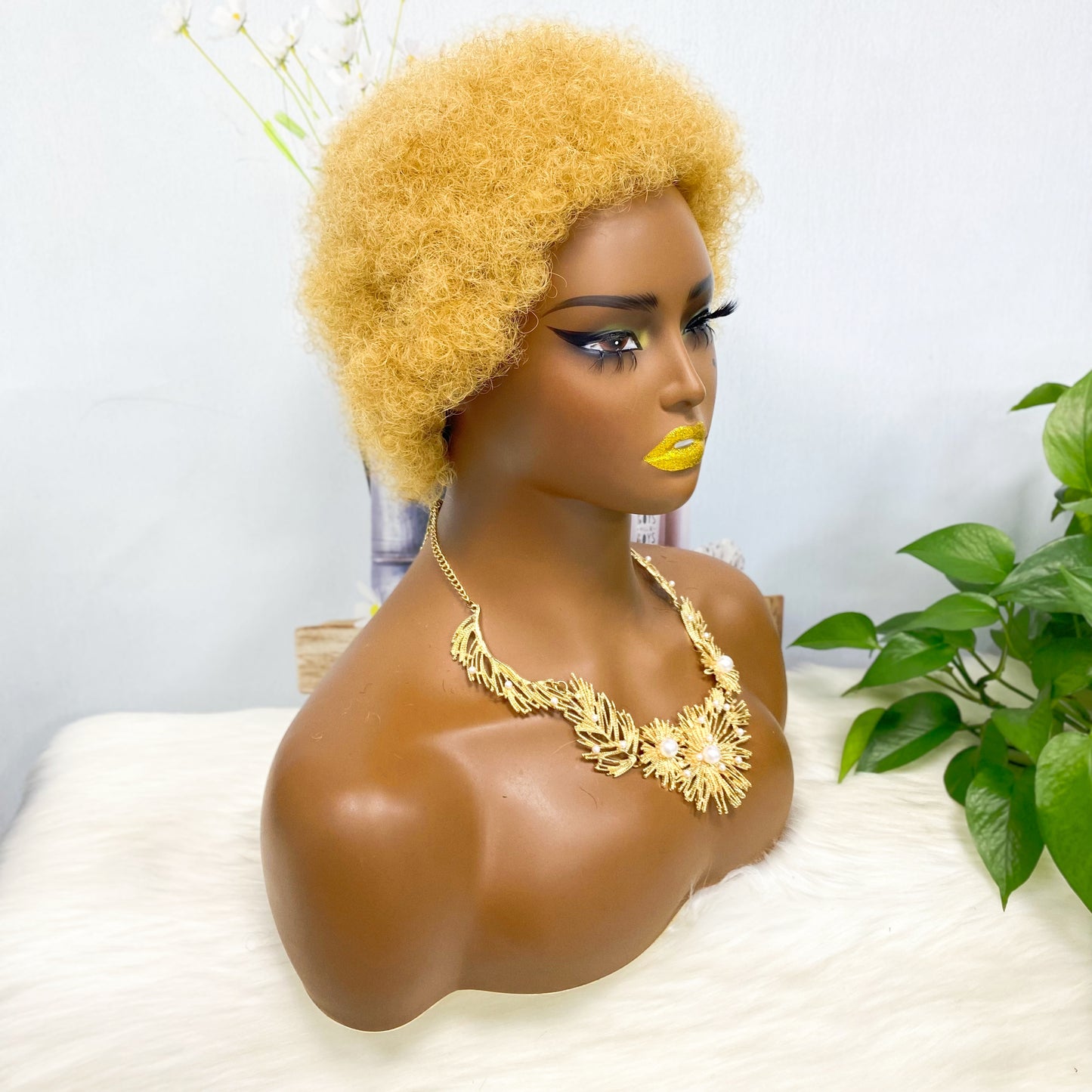 Afvo Wig Machine Human Hair Wig Natural Hair Wigs Color 27# 6inch