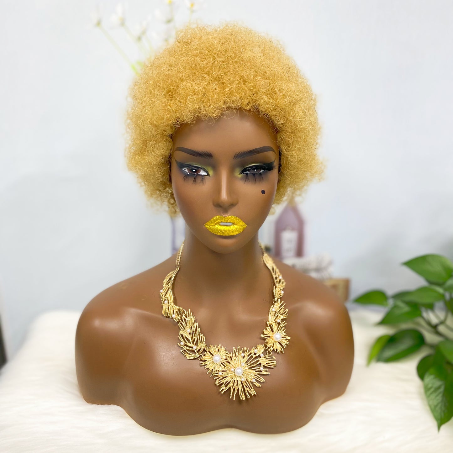 Afvo Wig Machine Human Hair Wig Natural Hair Wigs Color 27# 6inch