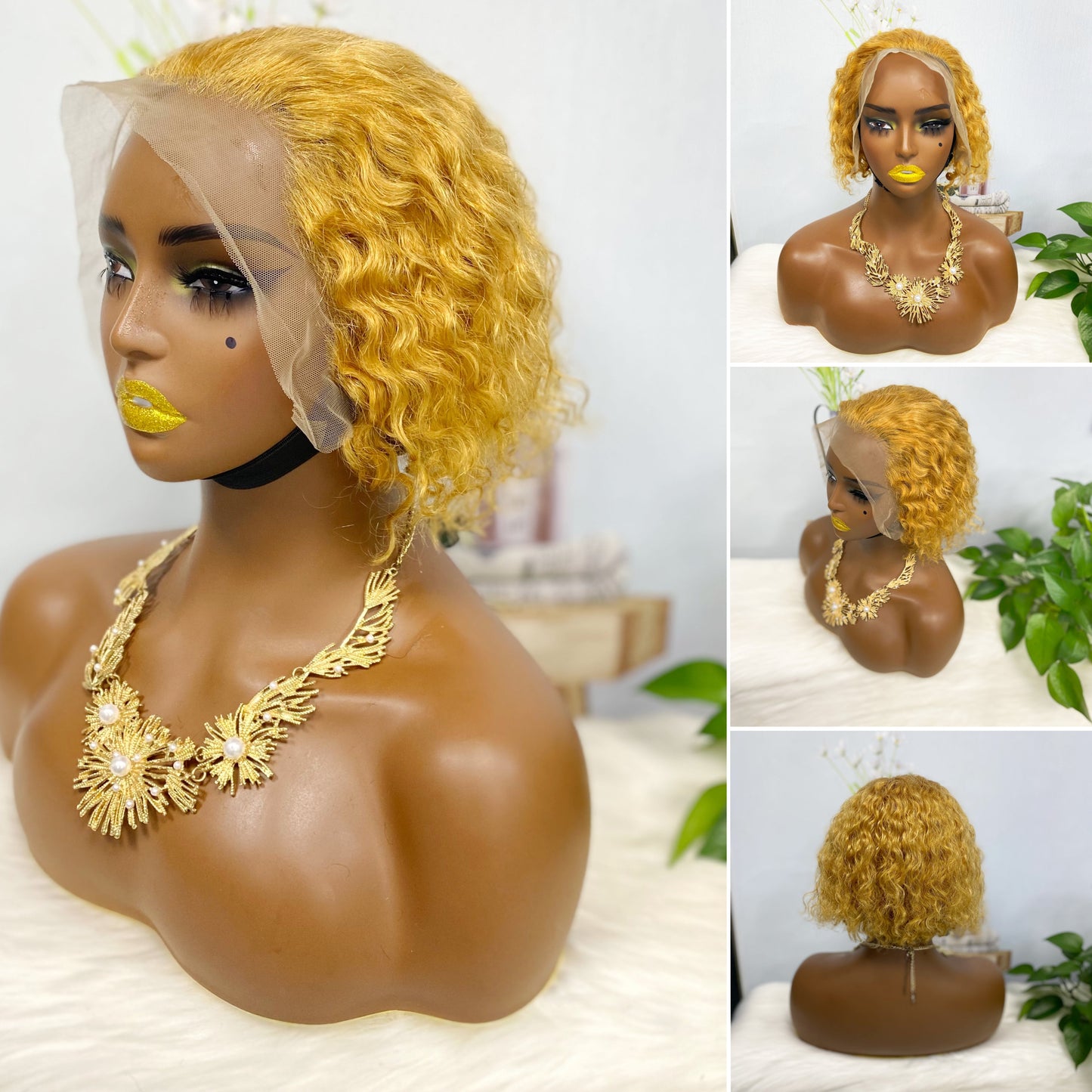 13*4 Lace Wig Curly Curly Human Hair Lace Wigs Color 350#