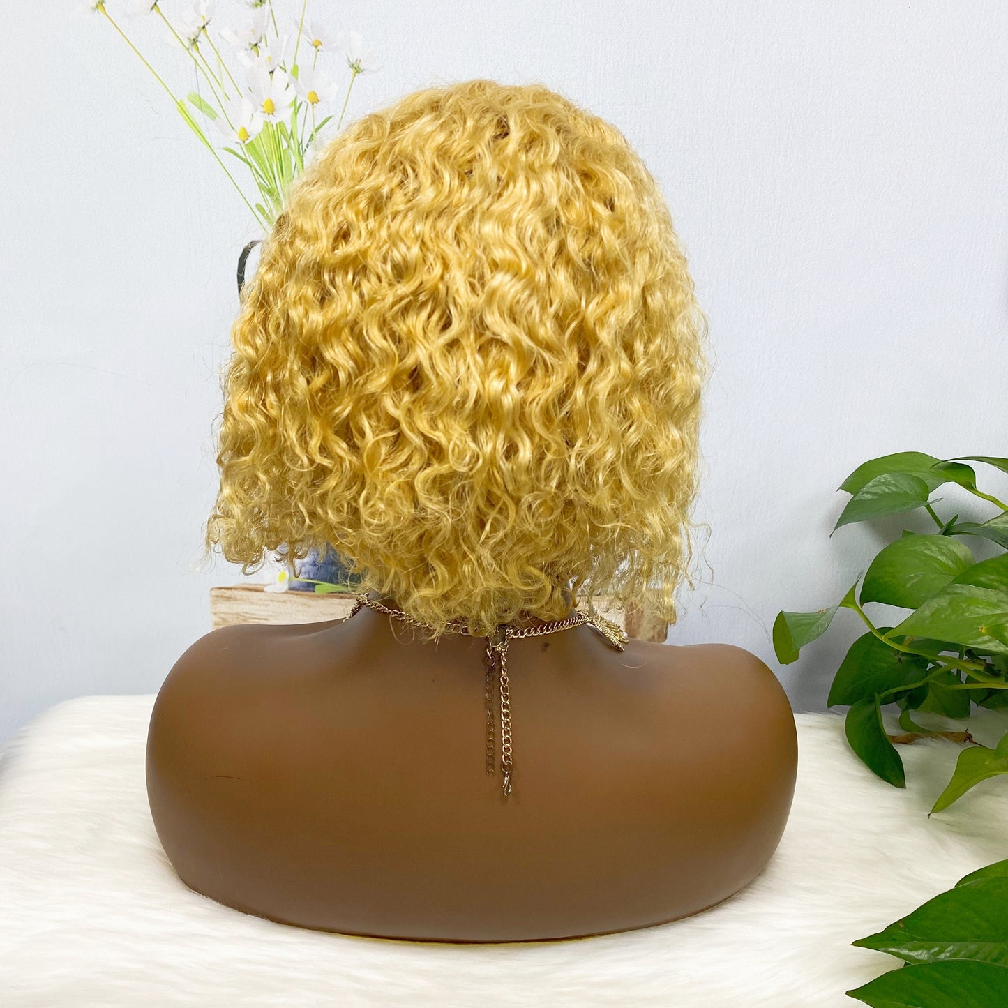 13*4 Lace Wig Curly Human Hair Lace Wigs Color 27#
