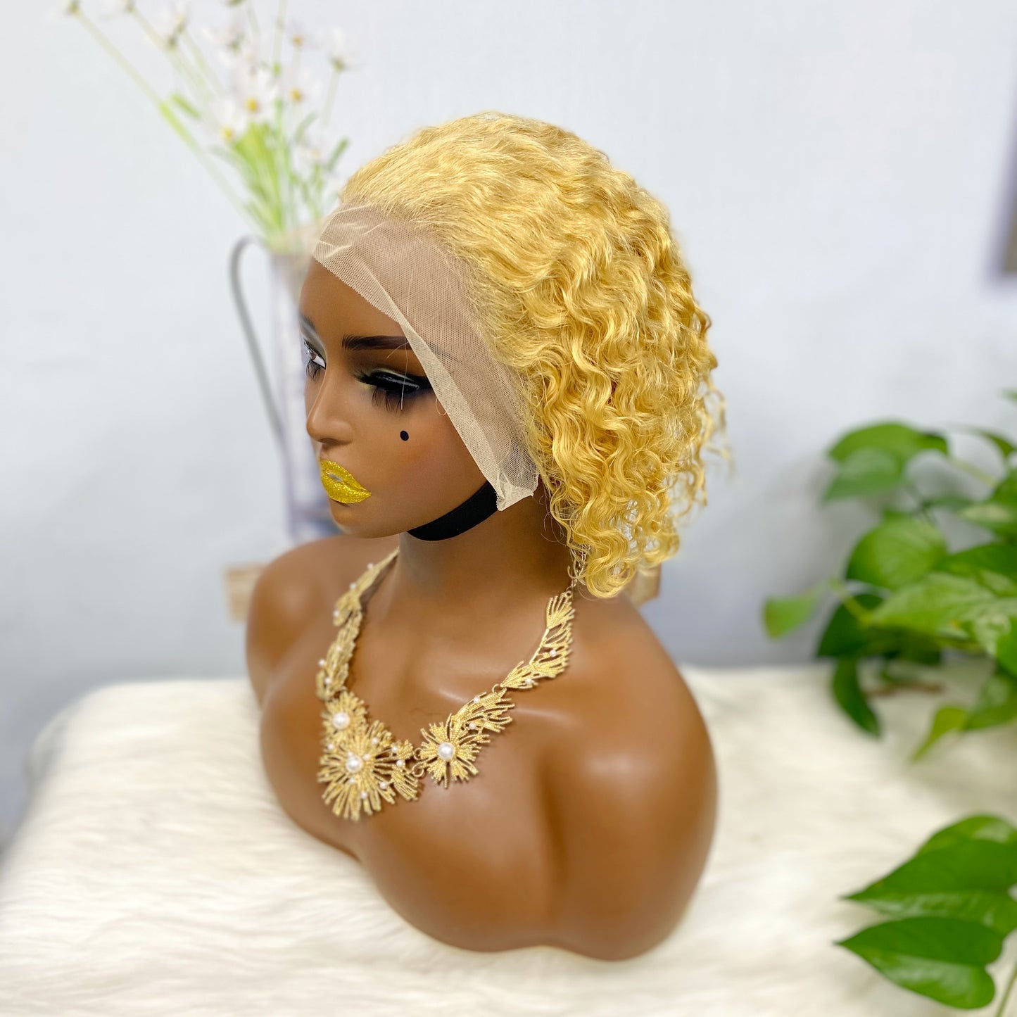 13*4 Lace Wig Curly Human Hair Lace Wigs Color 27#