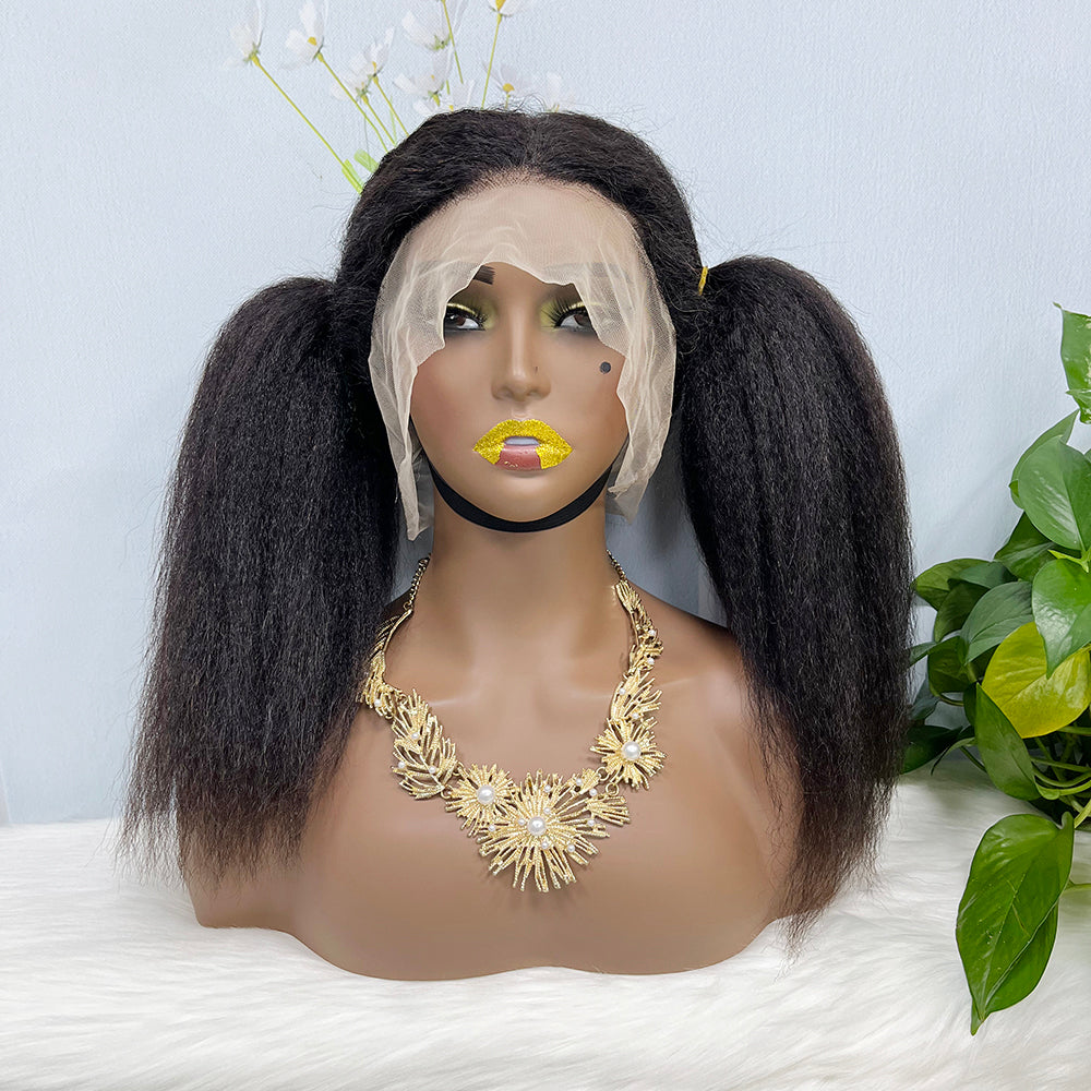 360 Lace Wig Kinky Curl Natural Virgin Human Hair Wigs 16inch- 36inch 350% Density