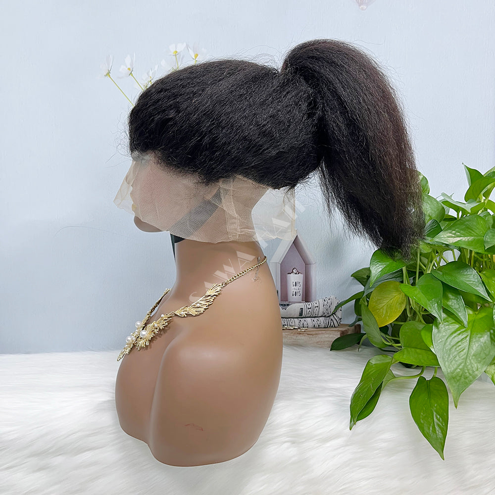 360 Lace Wig Kinky Curl Natural Virgin Human Hair Wigs 16inch- 36inch 350% Density