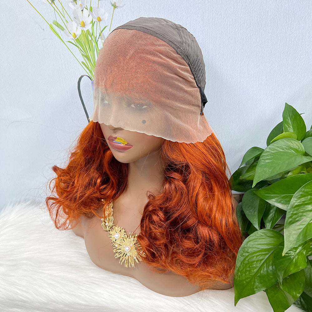 Double Drawn 13*4 Lace Wig Loose Wave Natural Human Hair Lace Wig Color 350# 300% Density
