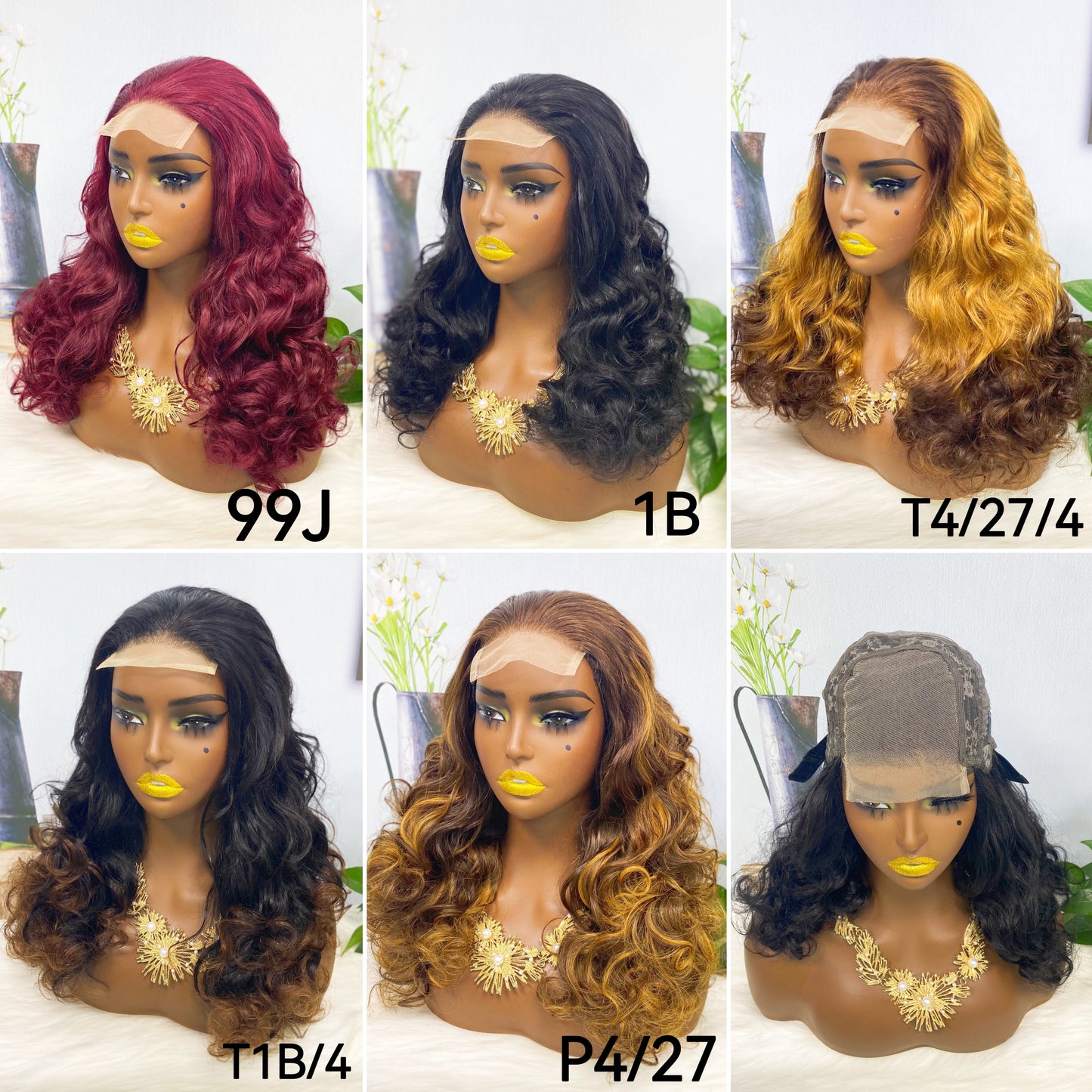 DD 4*4 Lace Wig Fumi Perruque de cheveux humains Couleur P4/27# 250% Densité