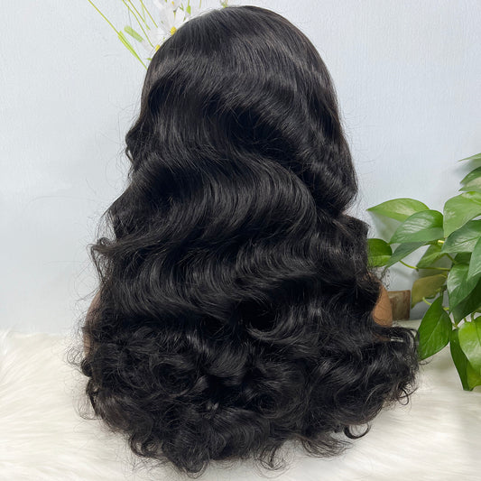 Double Drawn 13*4 Lace Wig Loose Body Wave Natural Human Hair Lace Wigs Natural Color 20"