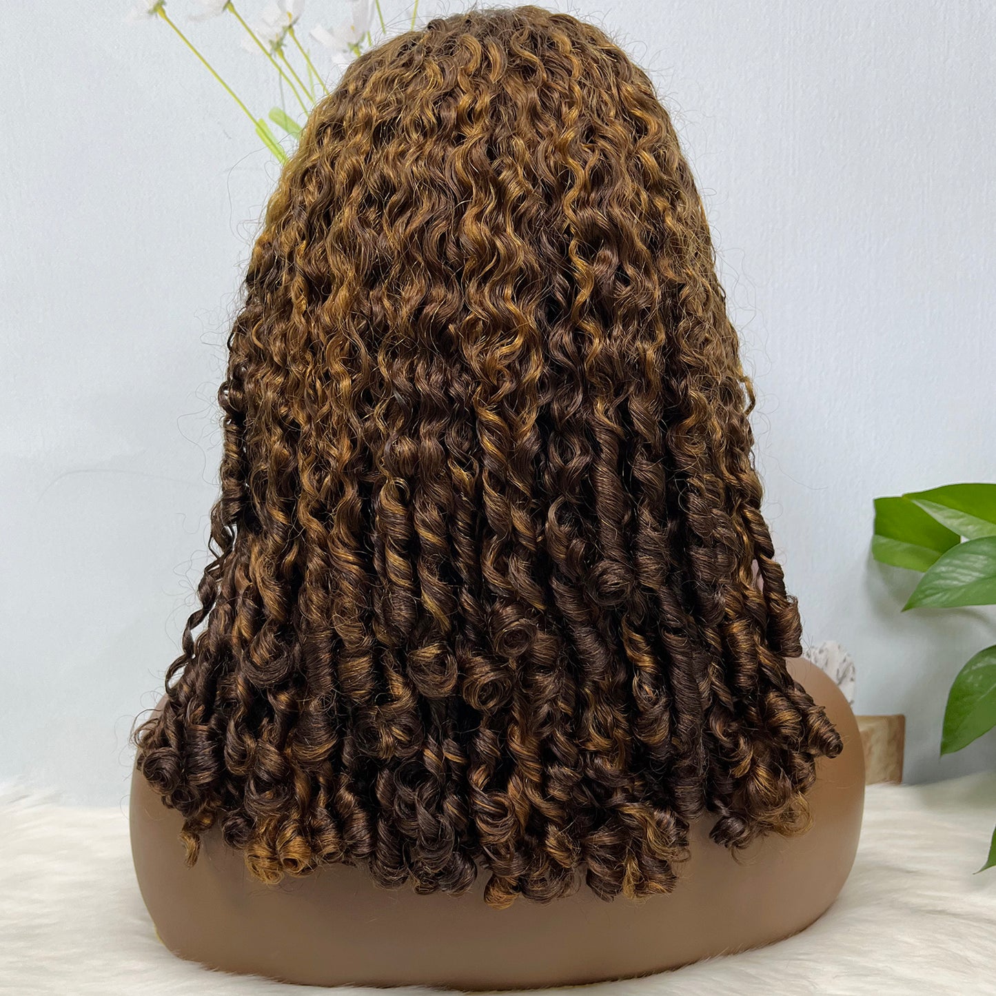 Double Drawn 13*4 Glueless Wig Magic Curl Natural Human Hair Wigs Natural Color