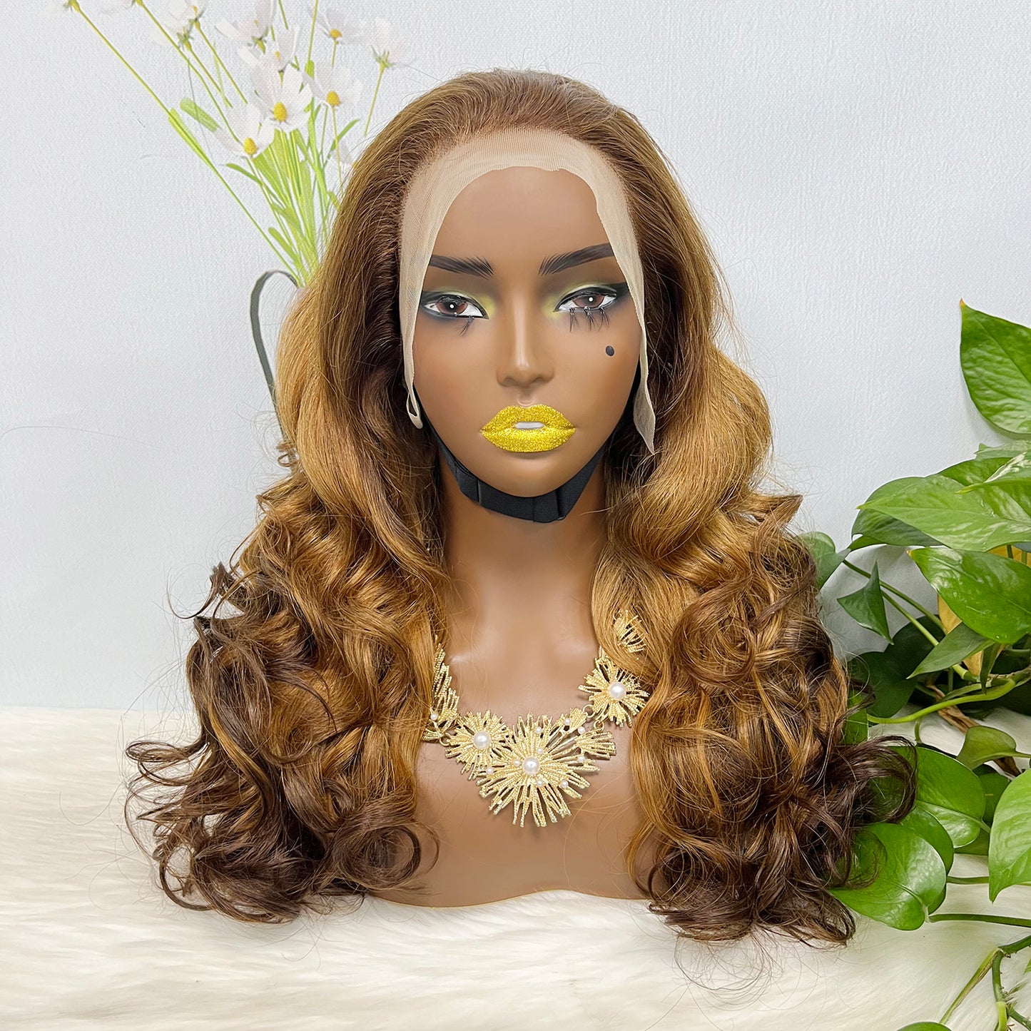 Double Drawn 13*4 GluelessLace Wig Romance Curl Natural Human Hair Lace Wigs Ombre Color T4/30/4 20"