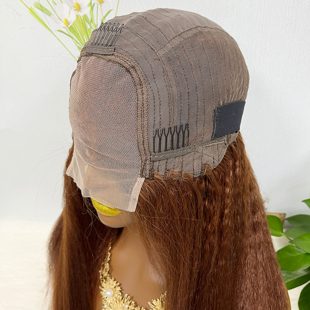 Perruque en dentelle 4*4 couleur droite 33 # 20 "perruque de cheveux humains naturels densité 250%