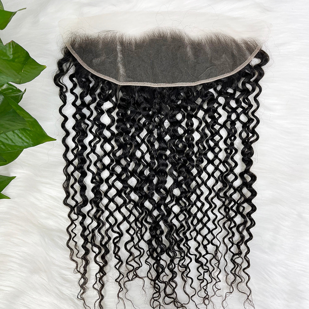 13*4 HD Lace Frontal Water Wave 100% Natural Human Hair Natural Color 12"-26"
