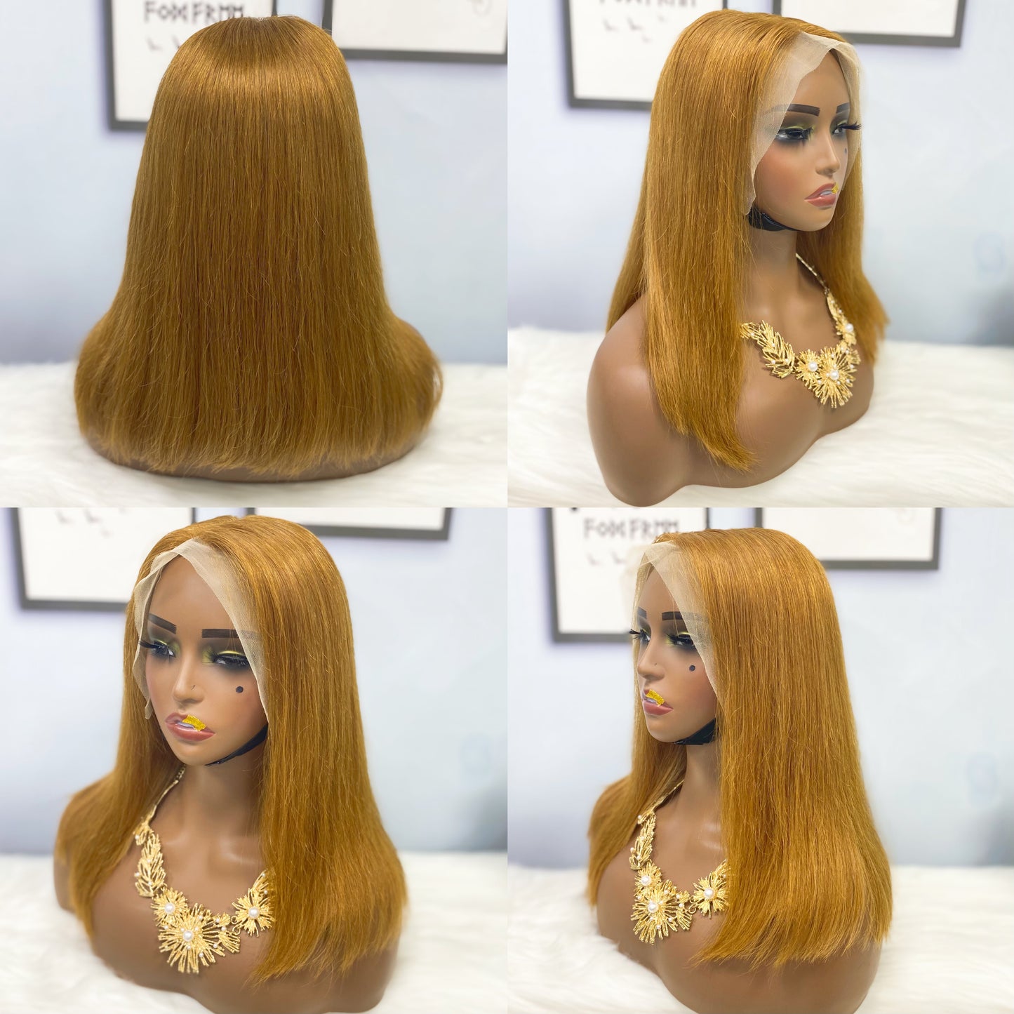 13*4 BoB Wig Straight Wigs Color 30# 250% Density