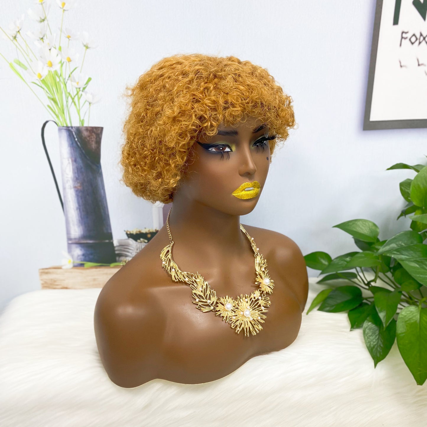 W679 Machine Human Hair Wig Color 30#