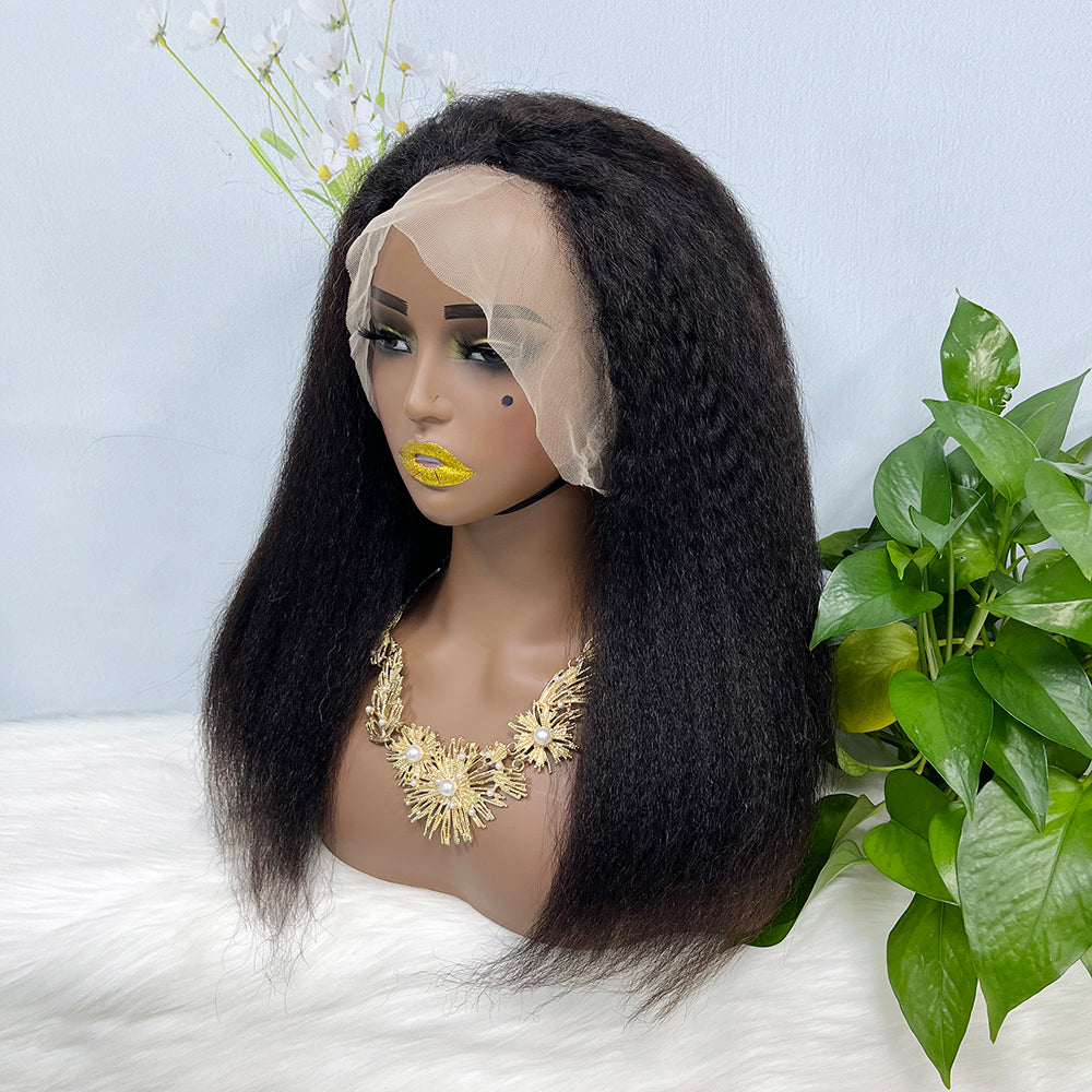 360 Lace Wig Kinky Curl Natural Virgin Human Hair Wigs 16inch- 36inch 350% Density