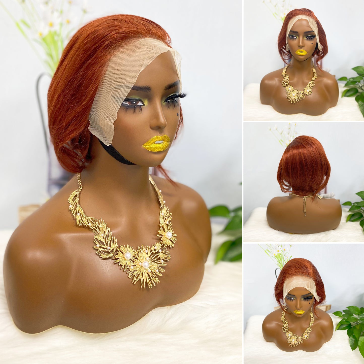 13*4 Lace Wig Pixie Cut Natural Virgin Human Hair Lace Wigs Color 1B