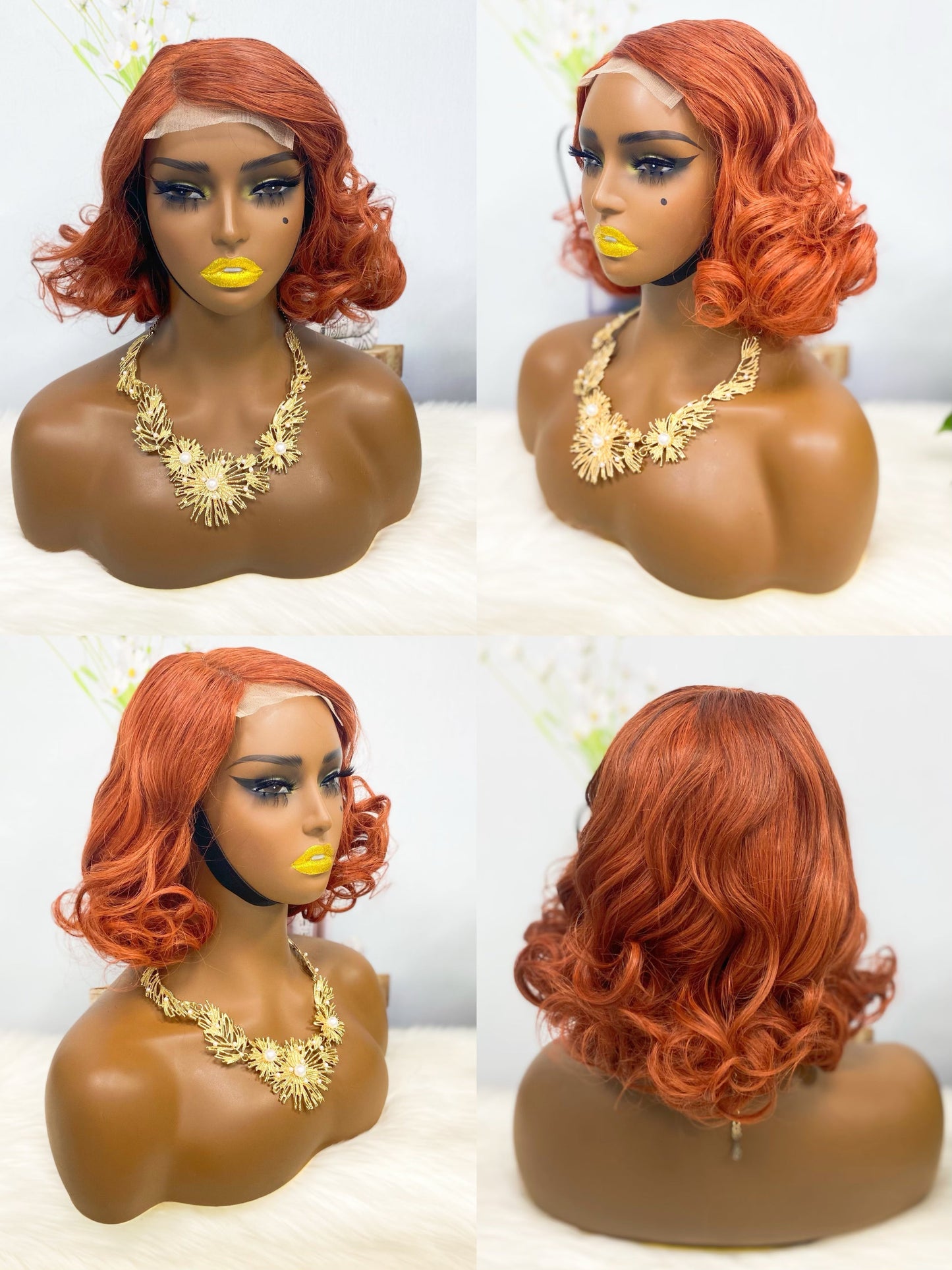 Perruque de cheveux humains Fumi 4*4, couleur T30/4 #