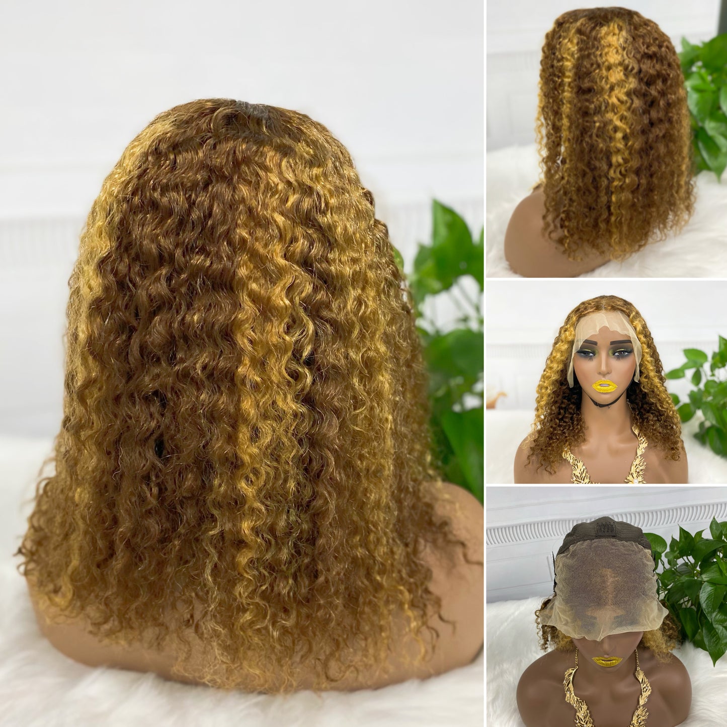13*4 BoB Wig Water Wave Wigs Color P4/27# 250% Density
