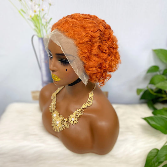 13*4 Lace Wig Curly Curly Human Hair Lace Wigs Color 350#