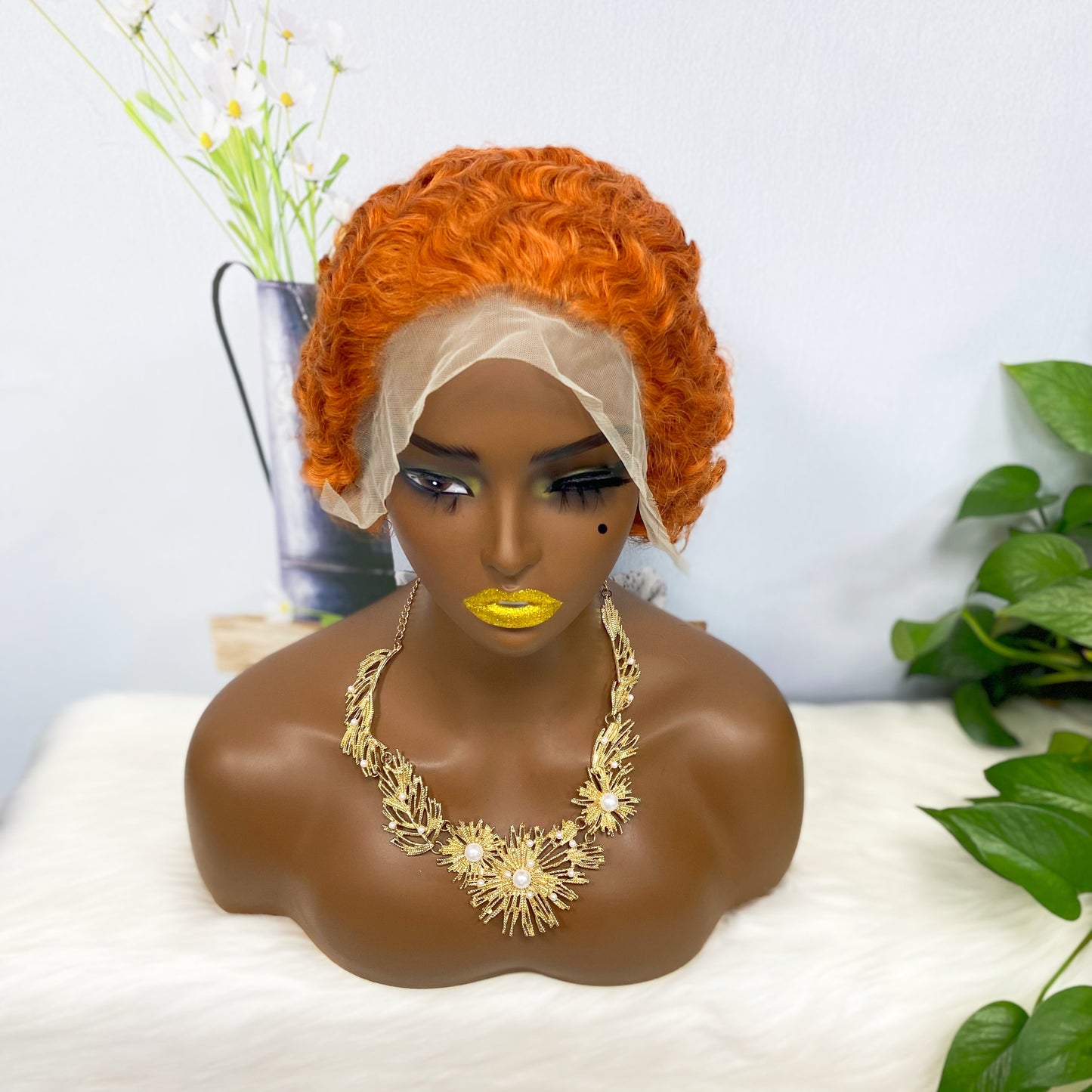 13*4 Lace Wig Curly Curly Human Hair Lace Wigs Color 350#