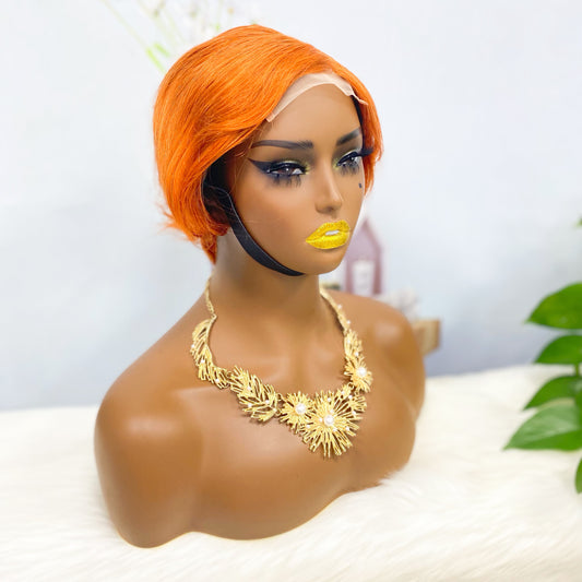 4*4 Wig Pixie Cut Human Hair Wig Color 350#