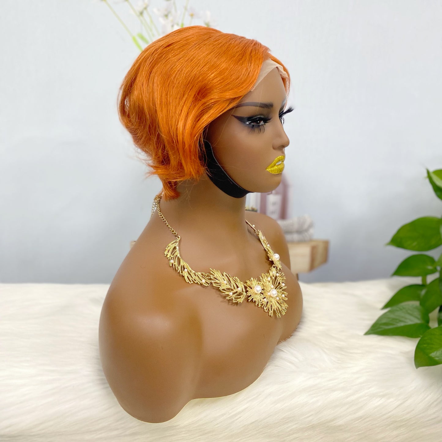 4*4 Wig Pixie Cut Human Hair Wig Color 350#