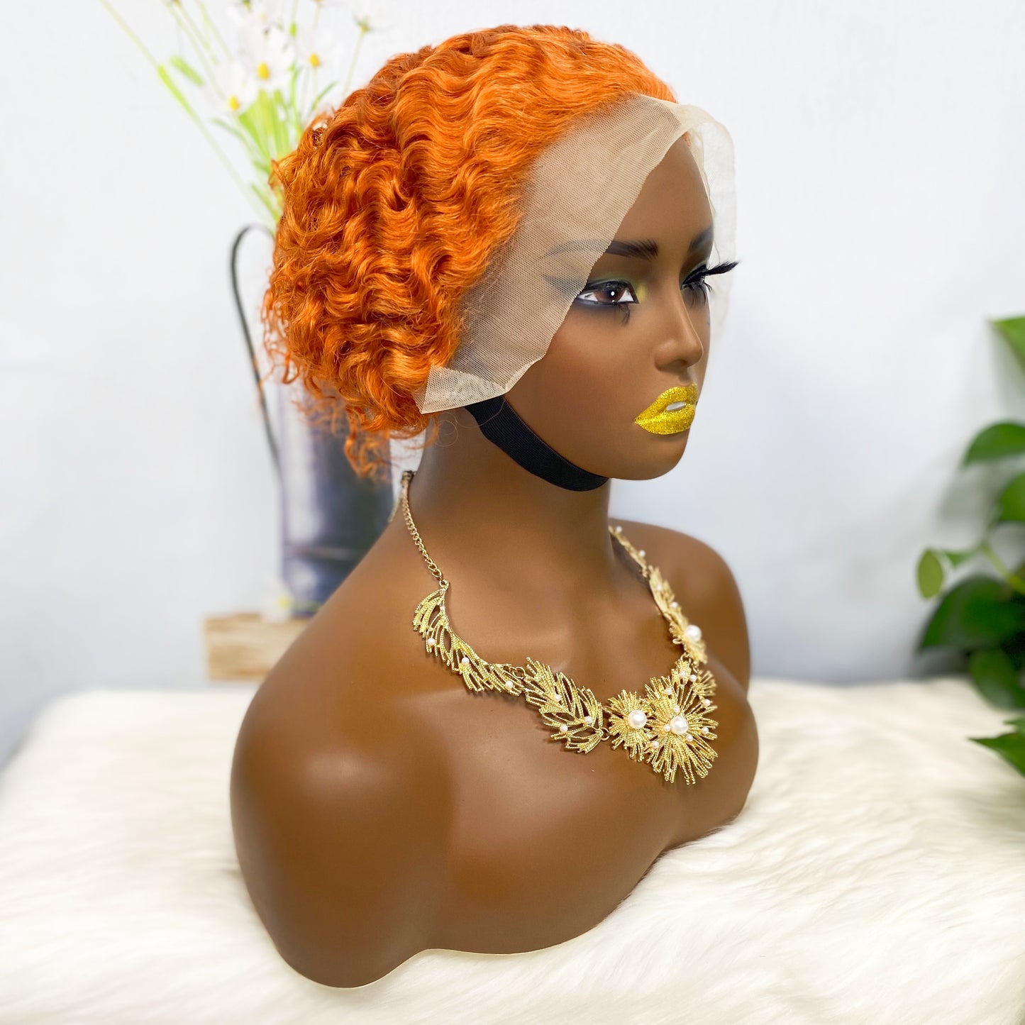 13*4 Lace Wig Curly Curly Human Hair Lace Wigs Color 350#