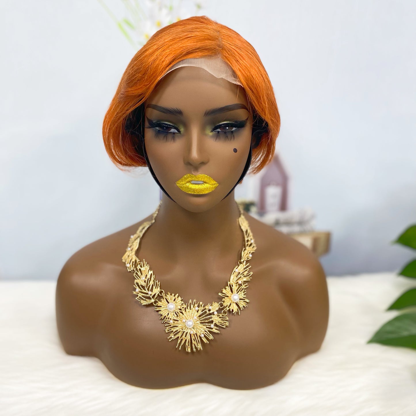 4*4 Wig Pixie Cut Human Hair Wig Color 350#