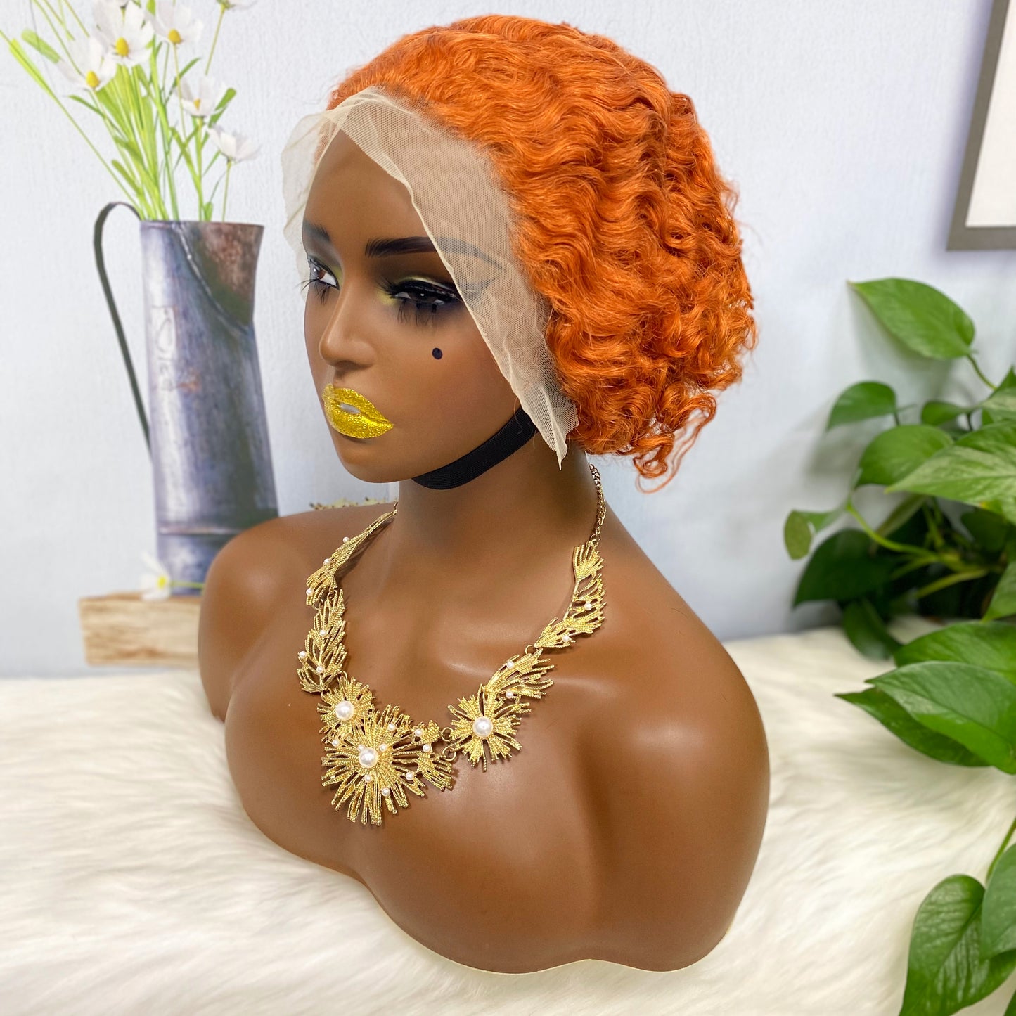 13*4 Lace Wig Curly Curly Human Hair Lace Wigs Color 350#
