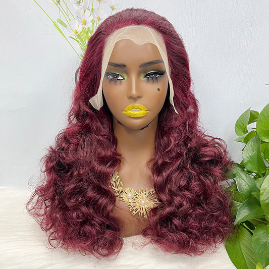 DD 13*4 Lace Wig Fumi Natural Human Hair Lace Wigs Color 99J 250% Density