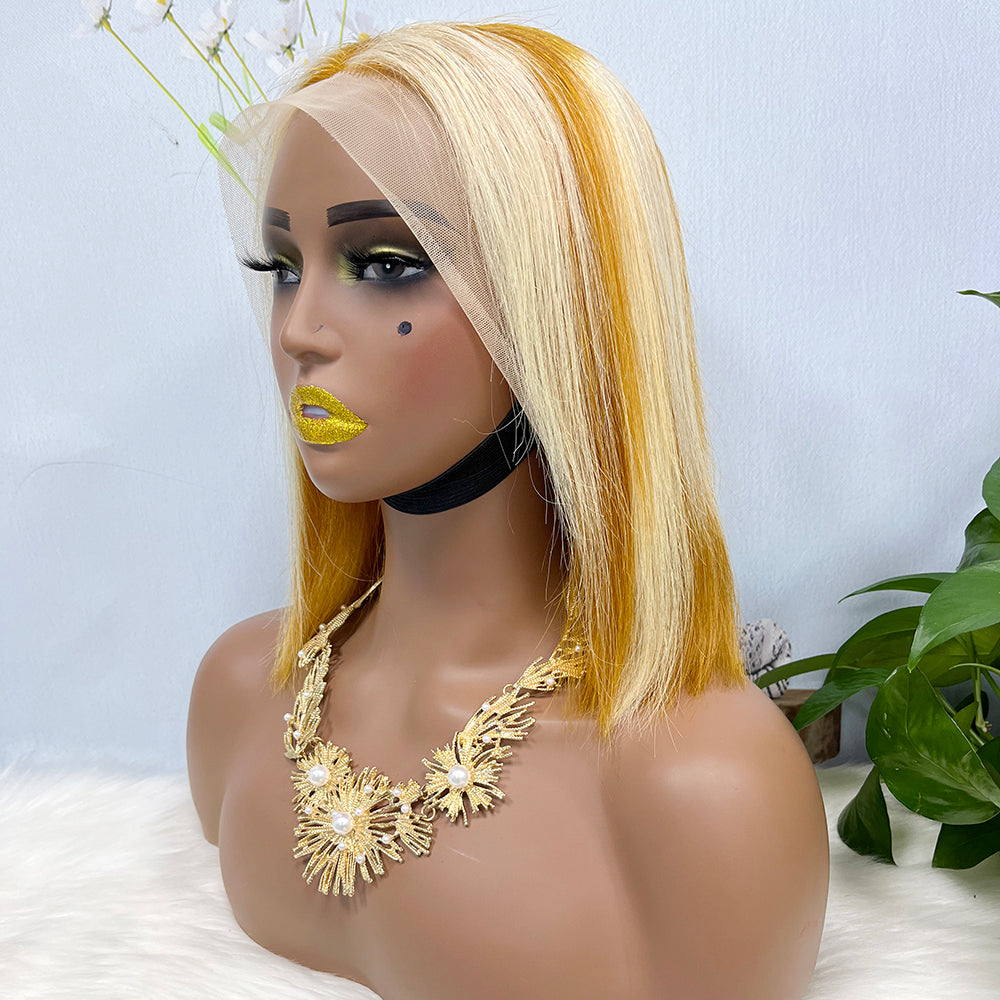 13*4 BoB Wig Perruques droites Couleur P4/613# Densité 200%