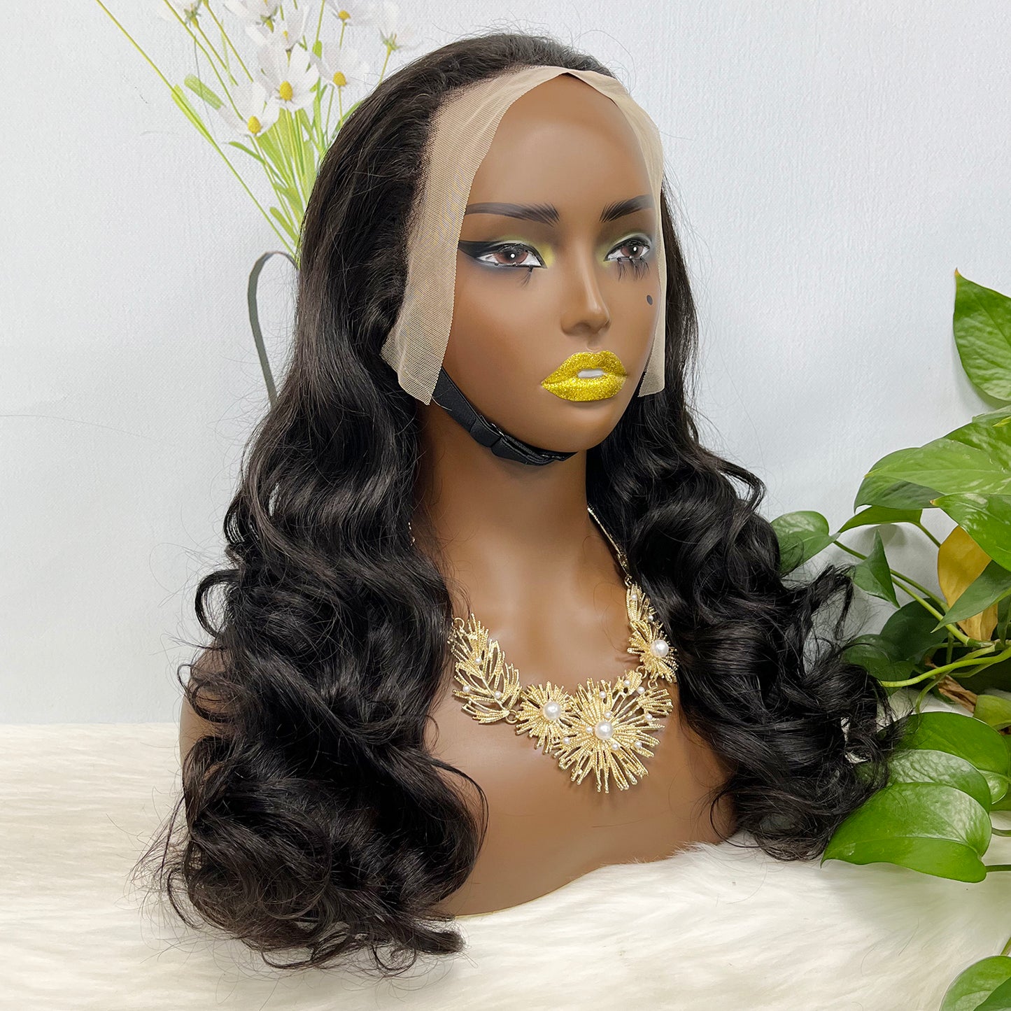 Double Drawn 13*4 GluelessLace Wig Romance Curl Natural Human Hair Lace Wigs Natural Color 20"