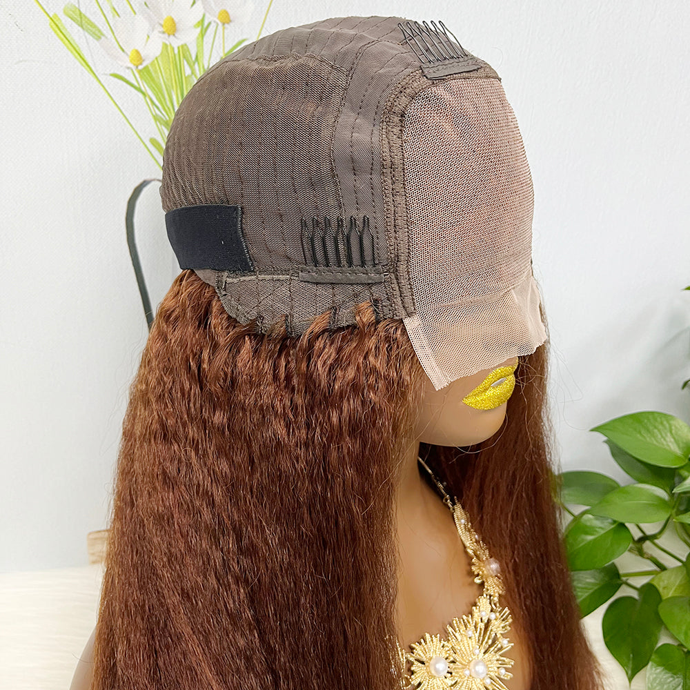 Perruque en dentelle 4*4 couleur droite 33 # 20 "perruque de cheveux humains naturels densité 250%
