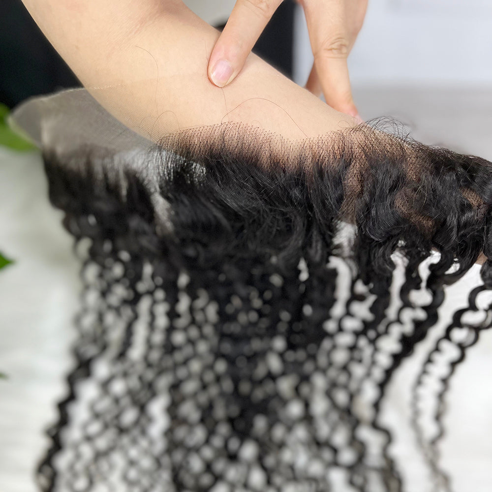 13*4 HD Lace Frontal Water Wave 100% Natural Human Hair Natural Color 12"-26"