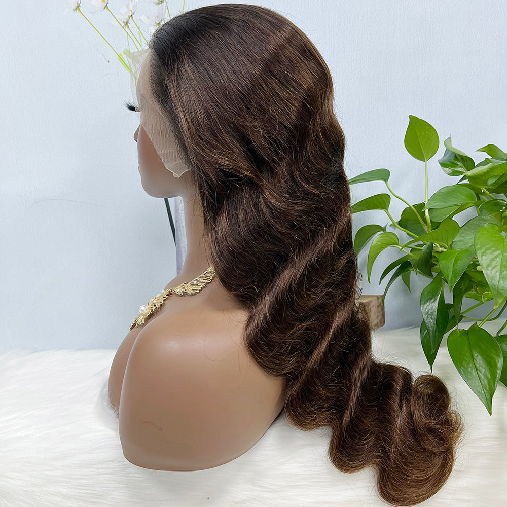 13*4 Lace Wig Body Wave Natural Virgin Human Hair Lace Wigs Color T1B/4#