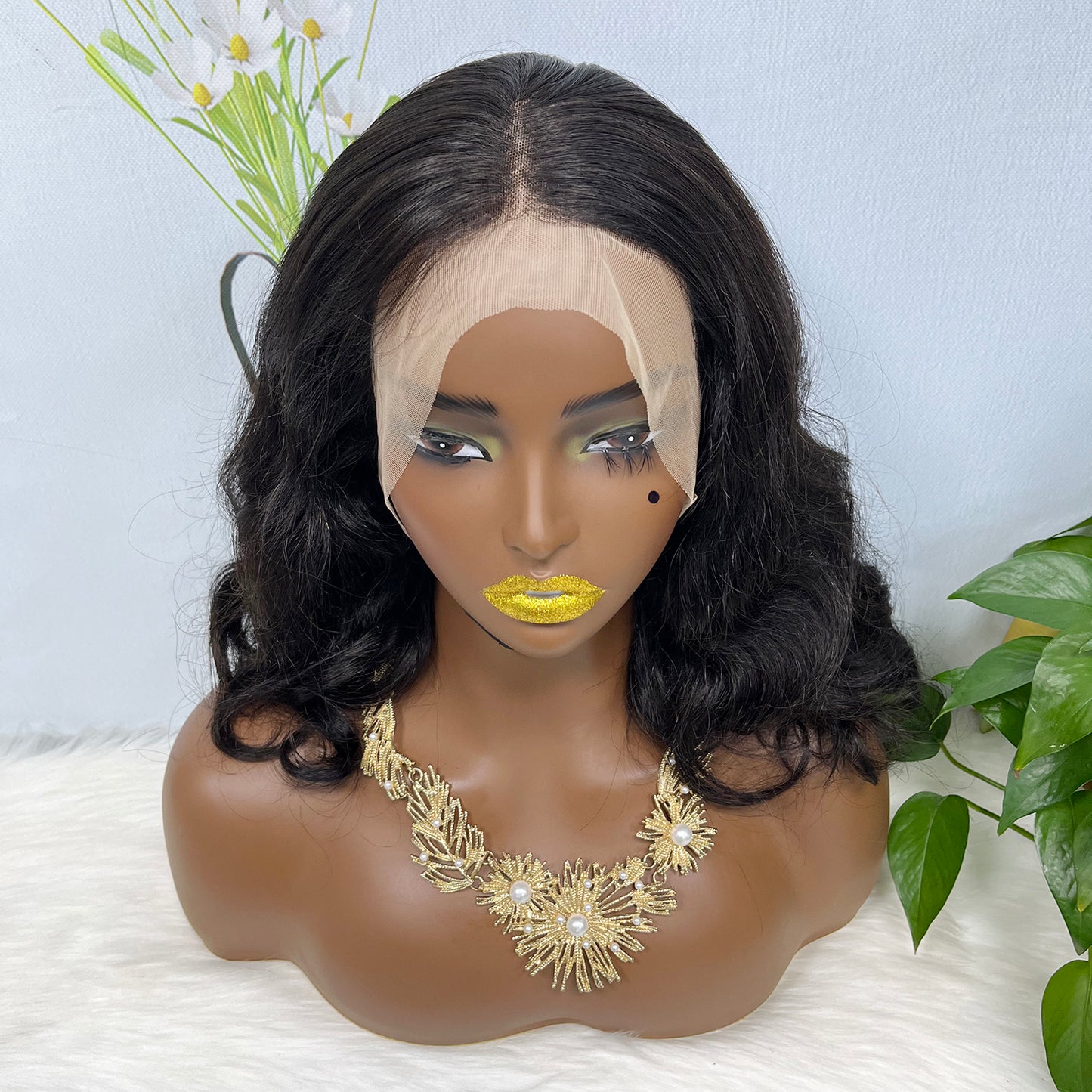 Double Drawn 13*4 Lace Wig Loose Body Wave Natural Human Hair Lace Wigs Natural Color 20"