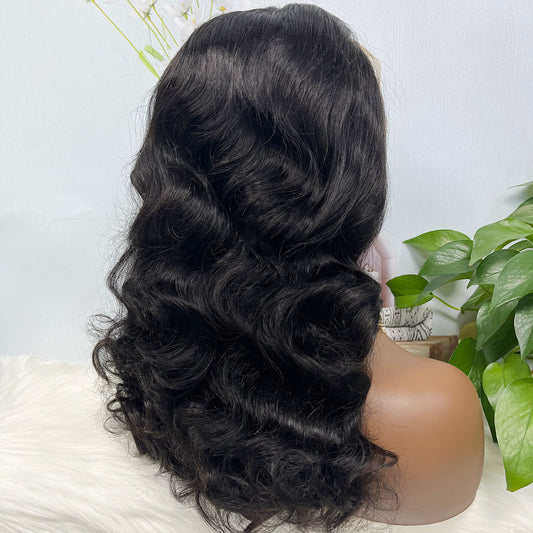 Double Drawn 13*4 Lace Wig Loose Body Wave Natural Human Hair Lace Wigs Natural Color 20"