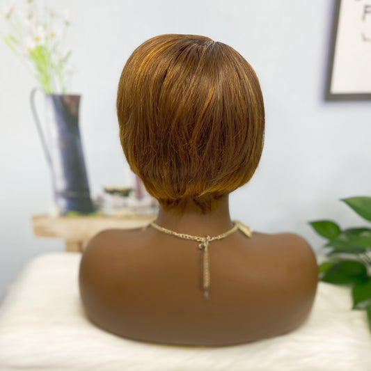 T Lace Wig SX01 Human Hair Wig Natural Hair Wig Color P4/30#