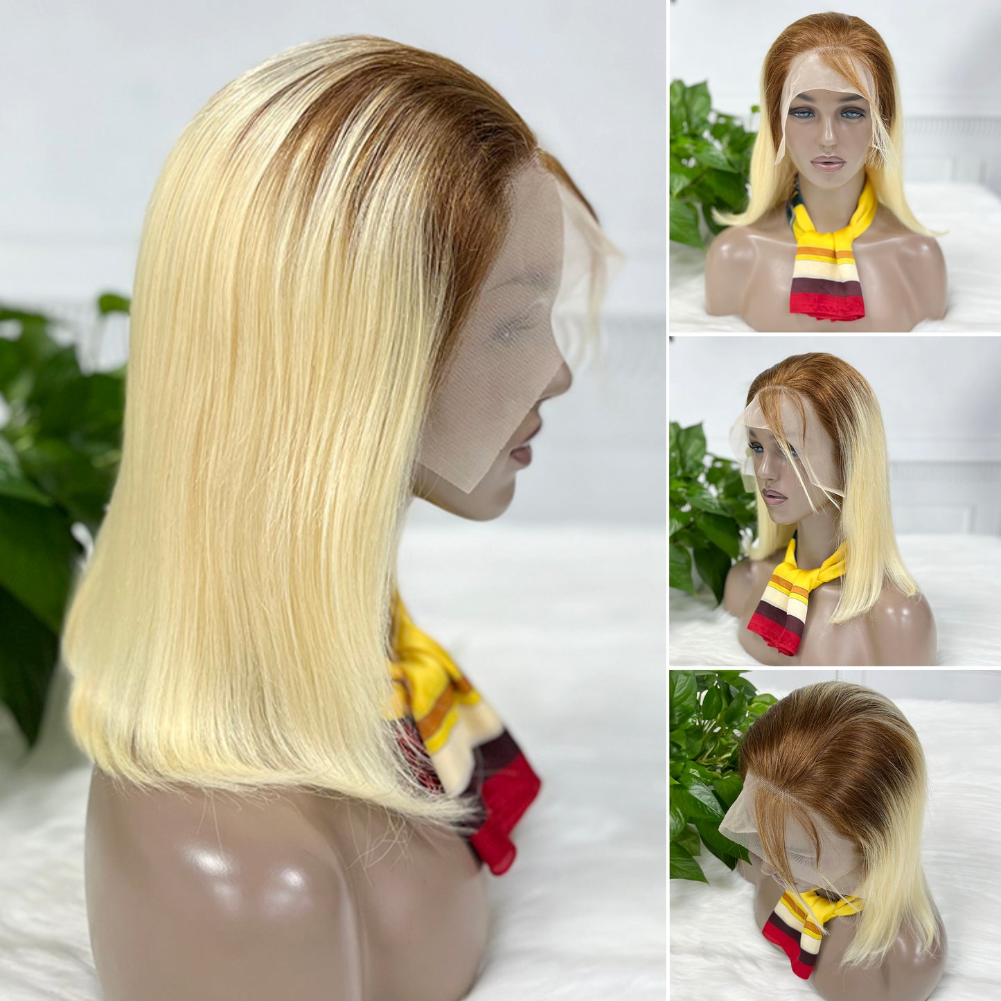 13*4 BoB Wig Perruques droites Couleur T4/613# Densité 200%