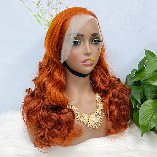 Double Drawn 13*4 Lace Wig Loose Wave Natural Human Hair Lace Wig Color 350# 300% Density