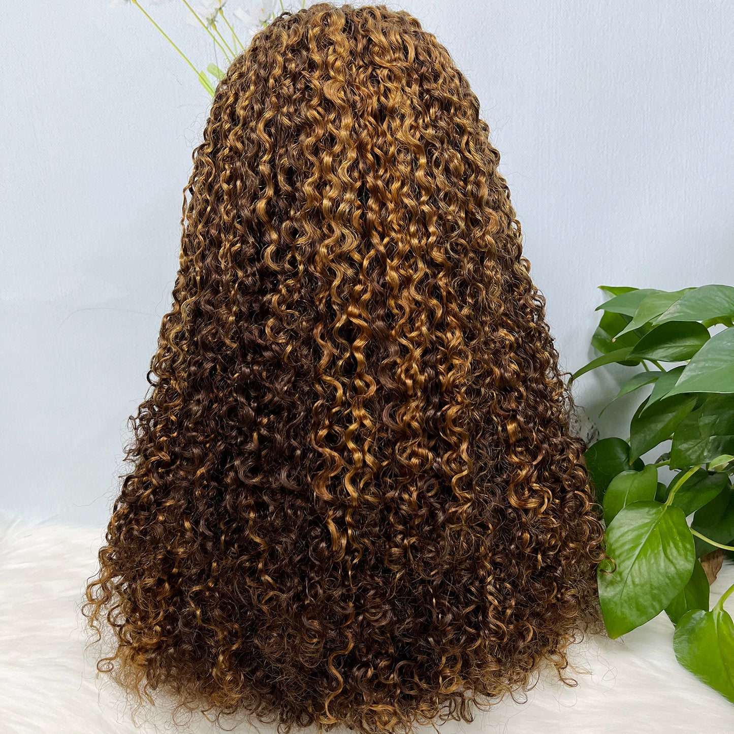 Double Drawn 13x4 Glueless Wig Pixie Curl Natural Human Hair Lace Wigs Natural Color 250% Density