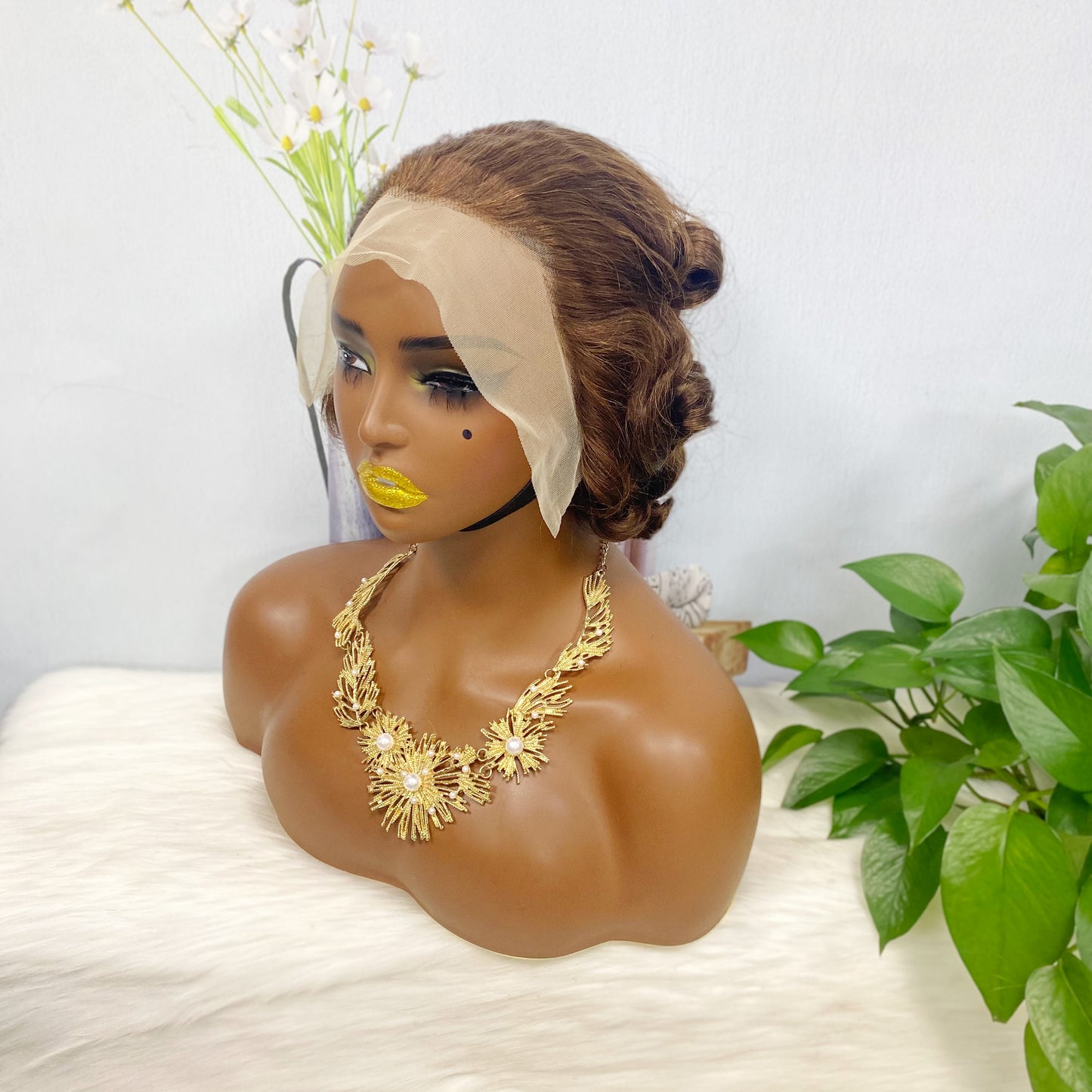 DD 13*4 Lace Wig Spring Curl Natural Color Lace Wigs Color 4#