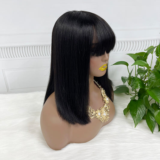 Bone Straight Double Drawn Bob Wig Vietnamese Human Hair Wigs Natural Color 14"