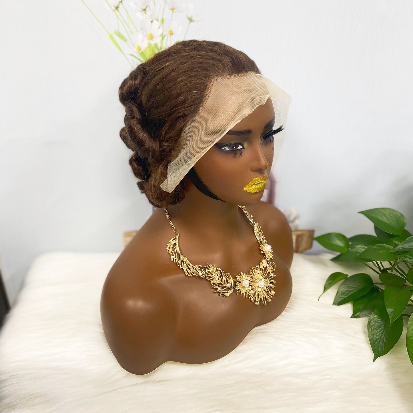 DD 13*4 Lace Wig Spring Curl Natural Color Lace Wigs Color 4#