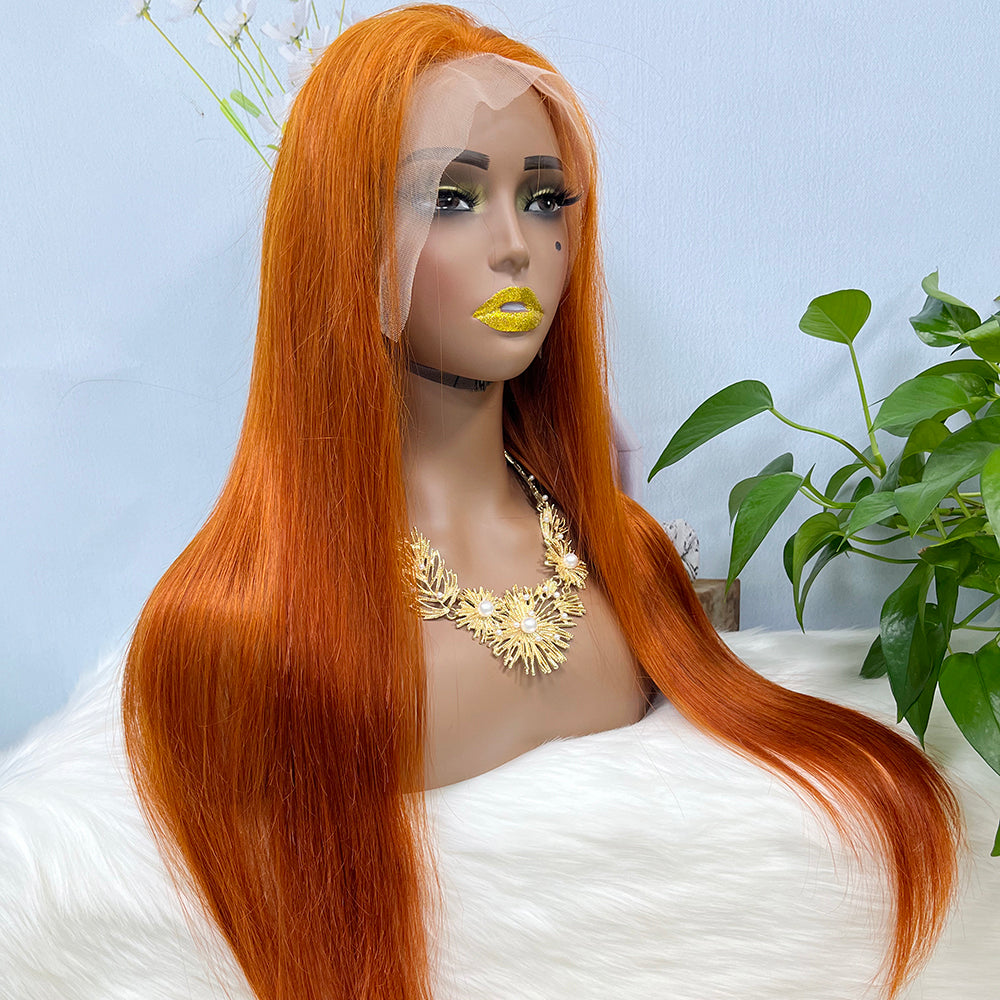 13*4 Lace Wig Straight Natural Virgin Human Hair Lace Wigs Color 350#