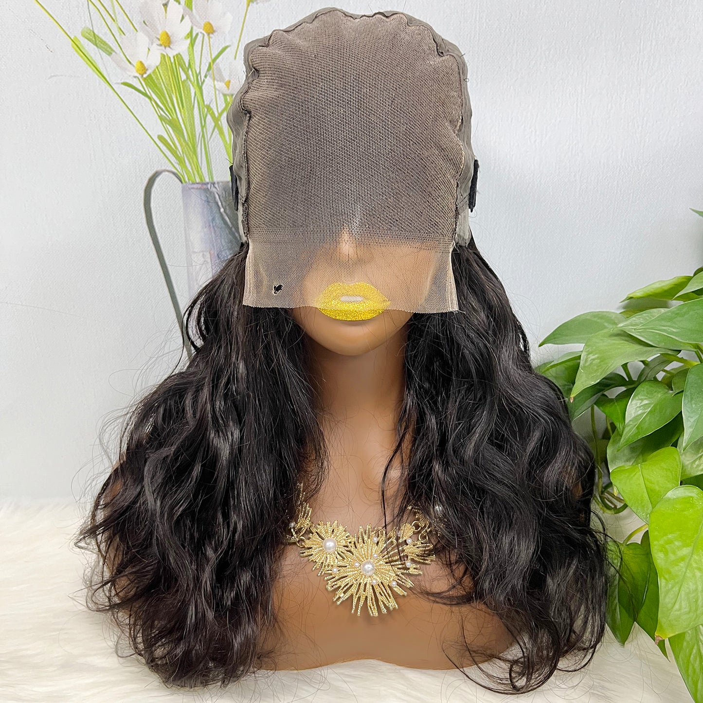 6*6 Lace Wig Natural Wave Natural Virgin Human Hair Lace Wigs Color NC 350% Density