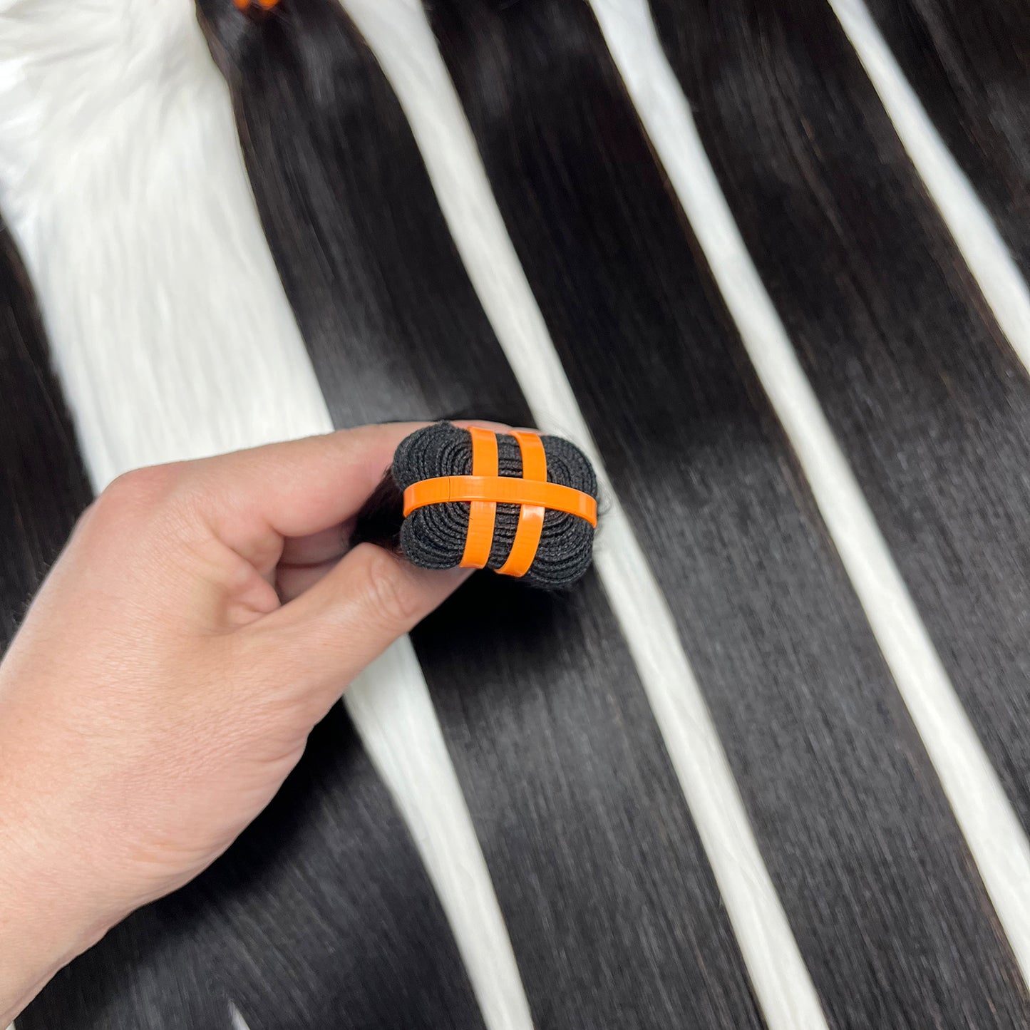 Double Drawn Bone Straight Vietnamese Human Hair Bundle With Closure