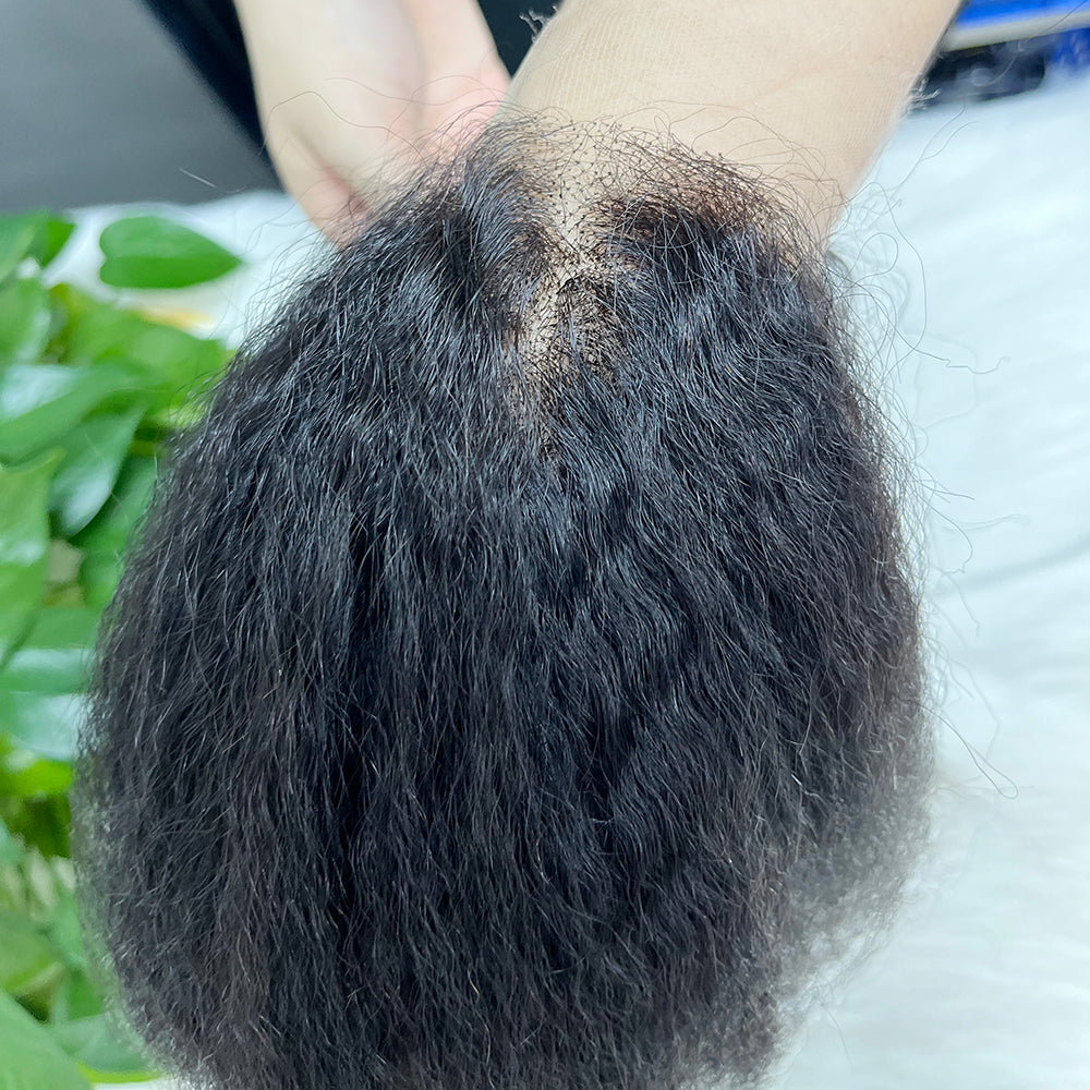 13*4 HD Lace Frontal Kinky Straight 100% Natural Human Hair Natural Color 12"-26"